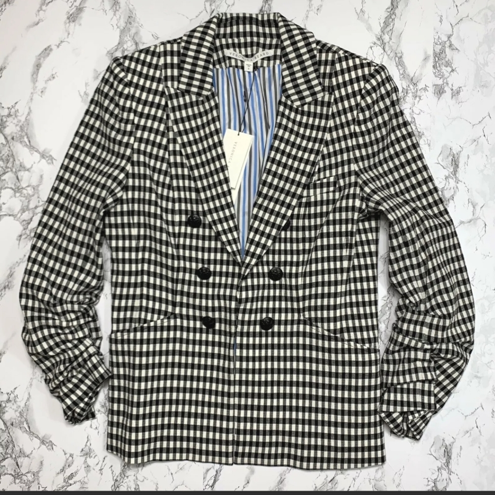 EUC Veronica Beard Caldwell Gingham Dickey Jacket - Picture 5 of 10